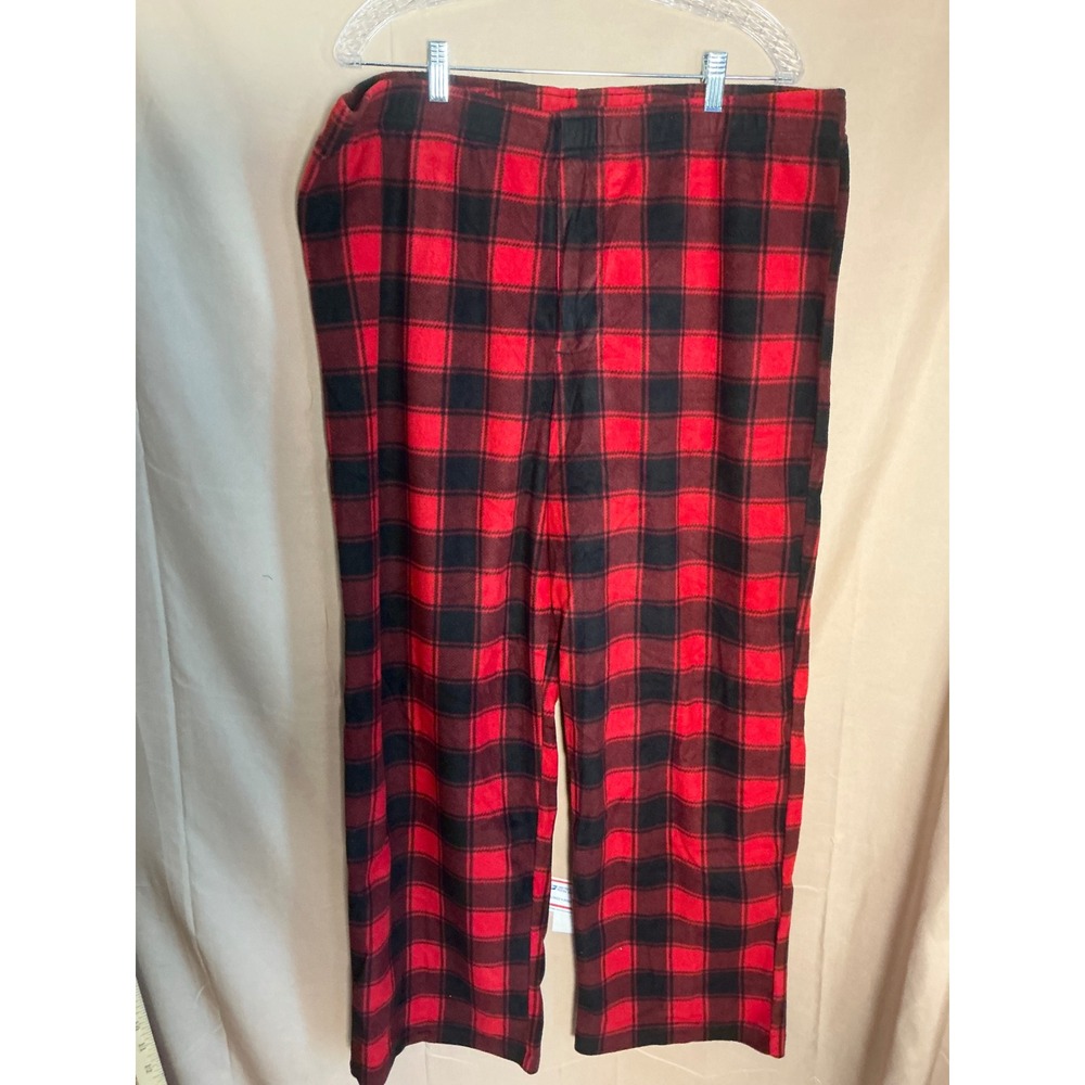 Unbranded Pajama Pants Unisex XL Red Black New Buffalo Plaid Fleece Sleepwear